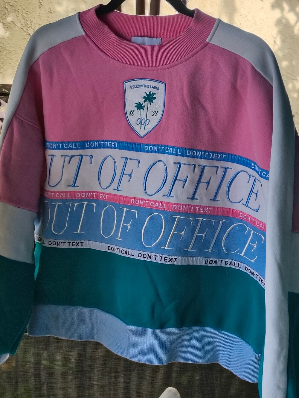 Yellow the label Out of Office Colorblock Crewneck Oversized Sweatshirt - XS